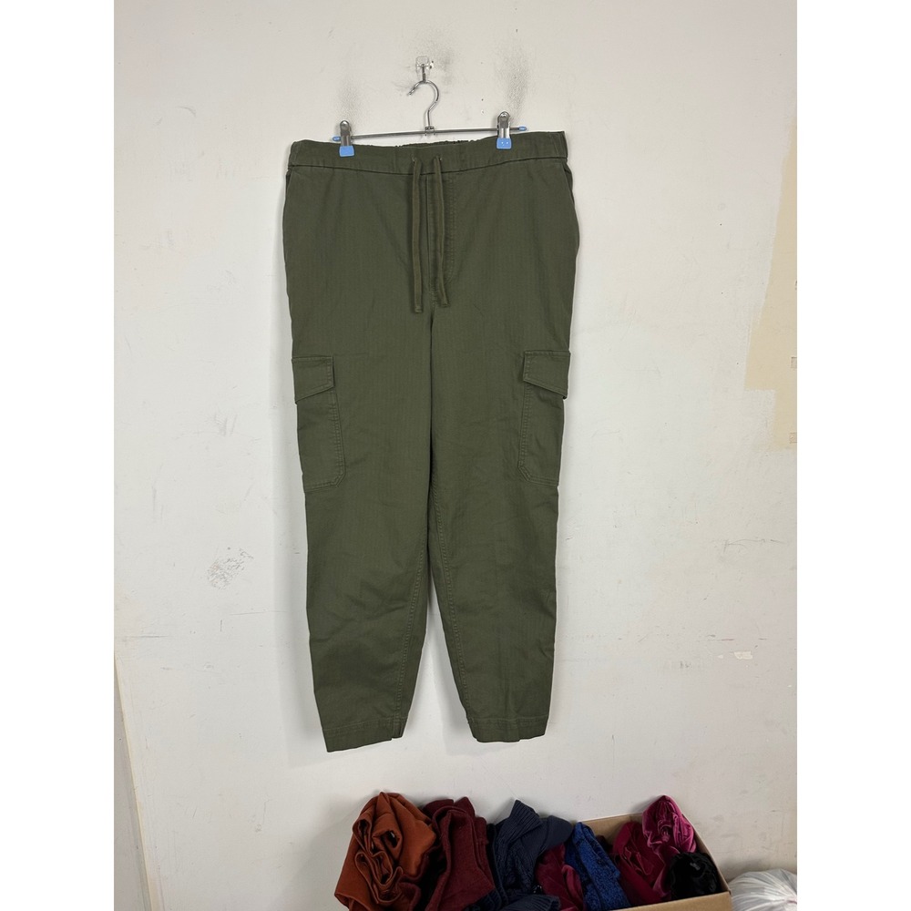 Duluth Trading Co Womens 16 Regular Cargo Pants Vintage Olive Green Jogger Twill